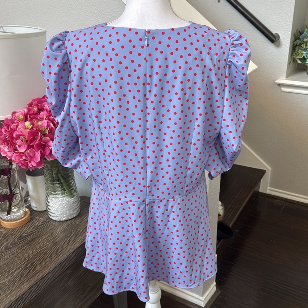 Kate Spade Spring Time Dot Ruched Top - Picture 10 of 14